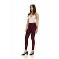 thumbnail image 2 of ZayWay Women's Stretch Ponte Pants with 5 Stylish Pockets - Perfect for Wear to Work - Dressy Leggings S-1000 Wine 1X-Large, 2 of 6