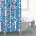 thumbnail image 4 of Waterproof Paisley Light Blue Shower Curtain 72x72 Inch Boho Style Polyester Unique Shower Curtain for Bathroom Hotel Home Decor with 12 Plastic Hooks, 4 of 5