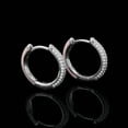 thumbnail image 2 of 14K White Gold Plated 2Ct Round Cut Lab Created Diamond Women's Weddings Huggie Hoop Earrings, 2 of 2