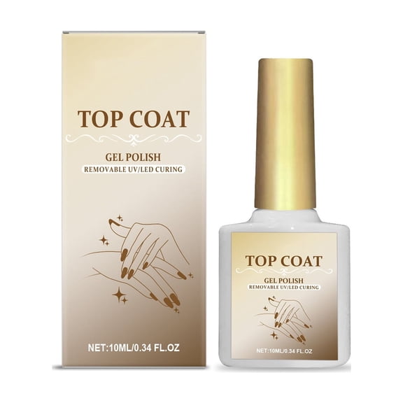 Vadktai Nail Art Topcoat, Gel Top Coat, No Wipe Gel Nail Polish, High Gloss Top Coat Shiny Long Lasting Clear Top for Acrylic Nails, Home Gift Winter Valentine's Manicure Salon