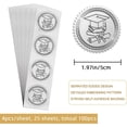 thumbnail image 2 of 2" Silver Foil Sticker Graduation 100pcs Certificate Seals Silver Embossed Round Hat Silver Certificate Seal Stickers for Envelopes Invitation Card Diplomas Awards Graduation DIY, 2 of 9