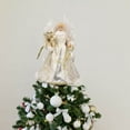 thumbnail image 6 of HongHeng Angel Christmas Tree Topper 13.2-Inch Glitter Angel Figurines Treetop Unlit for Christmas Decoration, 6 of 7