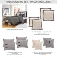 thumbnail image 3 of Michael Amini Fusion 7-piece Linen Blend Fabric Queen Duvet Set - Gray, 3 of 16