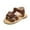 Brown, variant on IROINNID Girl's Summer Sandal Non-Slip Princess Beach Shoes Press Buckle Sandals, Size 18M-8Y