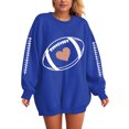 thumbnail image 6 of felwors Football Sweatshirts for Women Game Day Football Season Graphic Sweatshirt Long Sleeve Shirt Soccer Fans Pullover Blue, XXL, 6 of 7