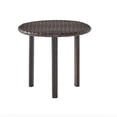thumbnail image 4 of Benjara Limo Outdoor 3 Piece Set with Round, Square, and Ottoman Tables, Brown, 4 of 5