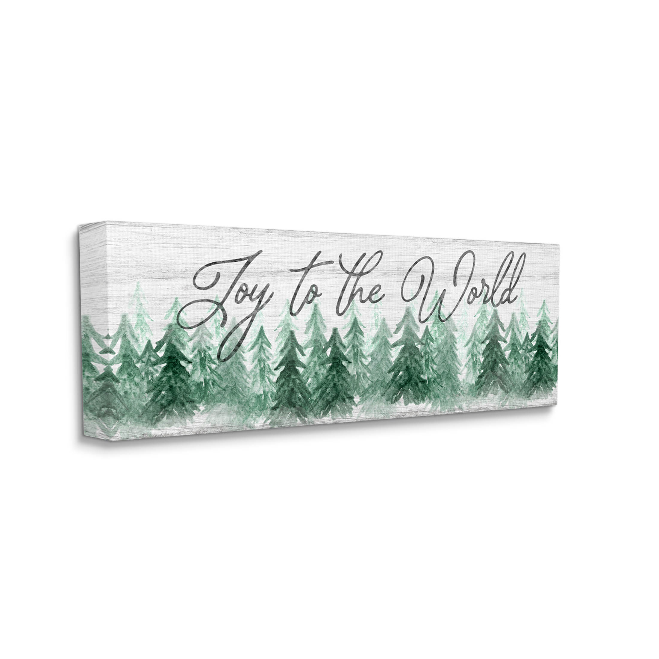 Stupell Industries Joy to the World Pine Trees Graphic Art Gallery Wrapped Canvas Print Wall Art, Design by Natalie Carpentieri