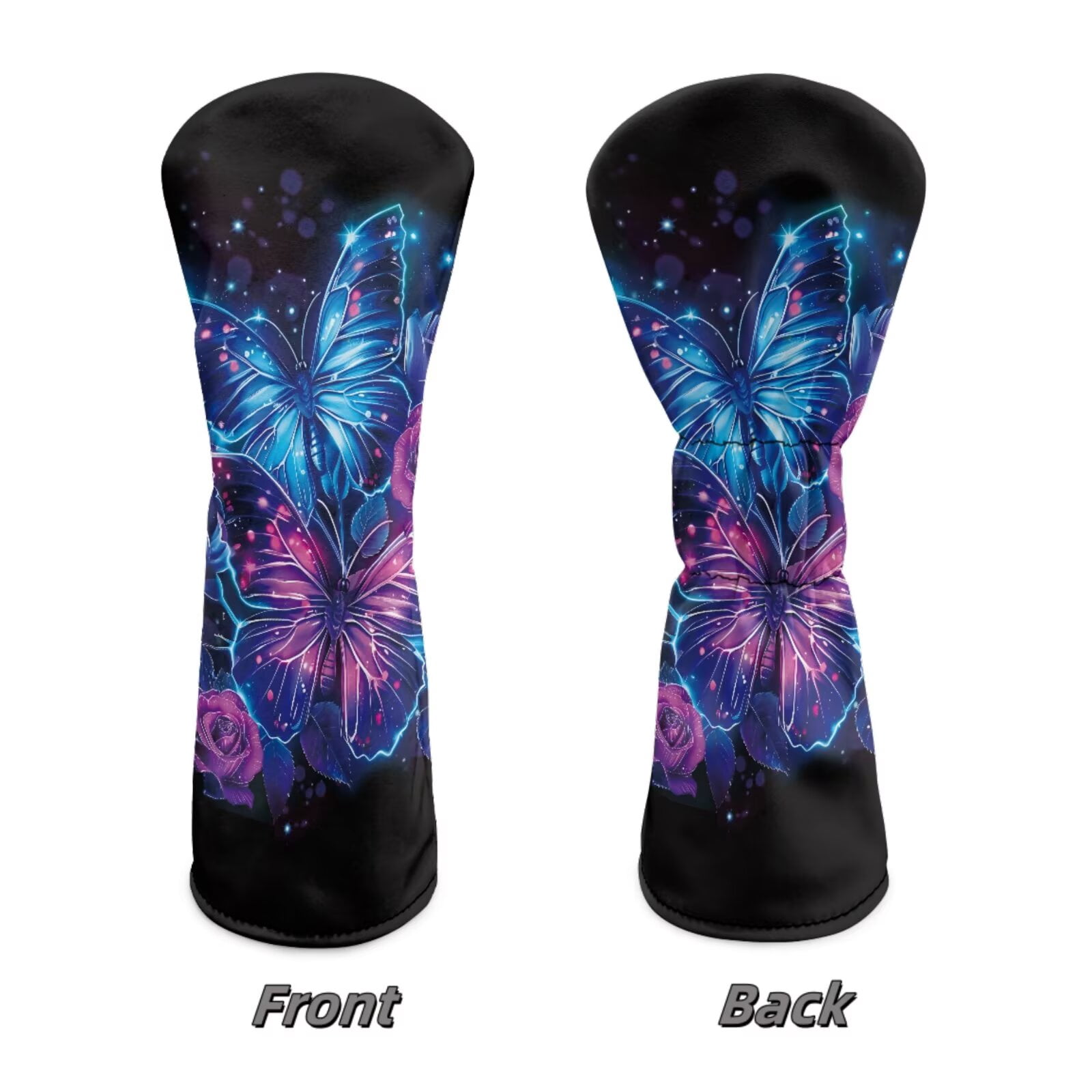Uorisanigo Golf Club Driver, Fairway Wood and Hybrid Head Cover PU Leather Butterfly Print Headcover, Golf Club Cover Abrasion-Resistant Protection for Clubs Headcover Fits Men and Women