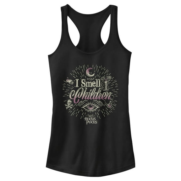 Junior's Hocus Pocus Witches Smell Children  Racerback Tank Top Black 2X Large