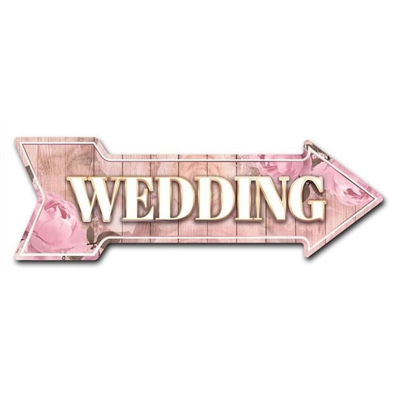 SignMission 8 x 24 in. Indoor & Outdoor Decor Direction Sticker Vinyl Wall Decals - Wedding - 24 in.