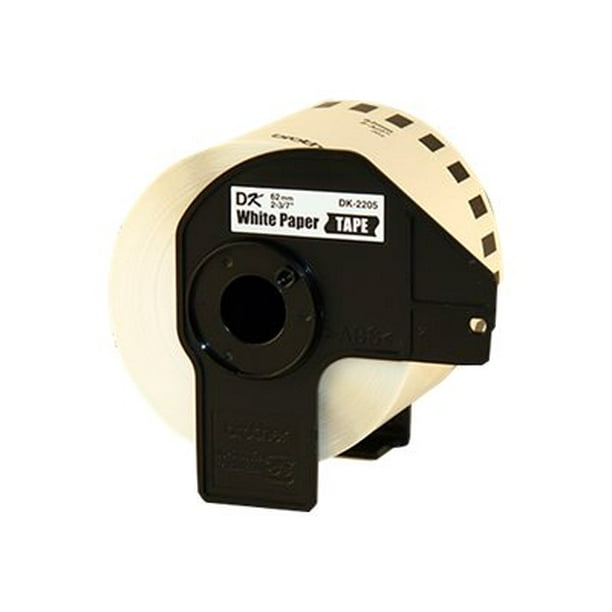 Brother Continuous Paper Label Tape, 22/5" x 100 ft Roll, White