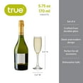 thumbnail image 4 of True Stemmed Champagne Flutes for Outdoor, Home Bar Gifts, 5.75 oz Set of 6, 4 of 8