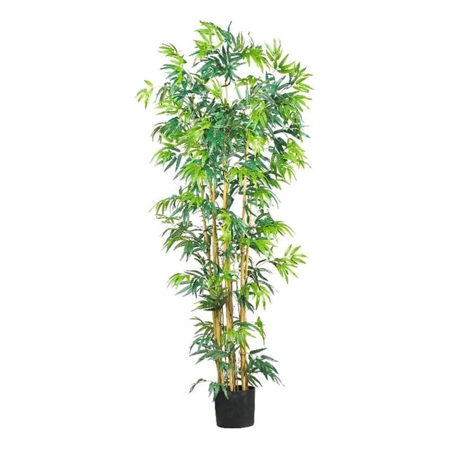 Nearly Natural 72" Bambusa Bamboo Silk Tree with Natural Trunks - Green/Black