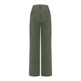 thumbnail image 5 of PXLKNZH Women's 26"/28"/30"/32"/34" Cargo Jeans High Waisted Cargo Pants Y2k Baggy Straight Wide Leg Short Petite Regular Tall Denim Pants Trousers with Multi Pockets Green,L, 5 of 6