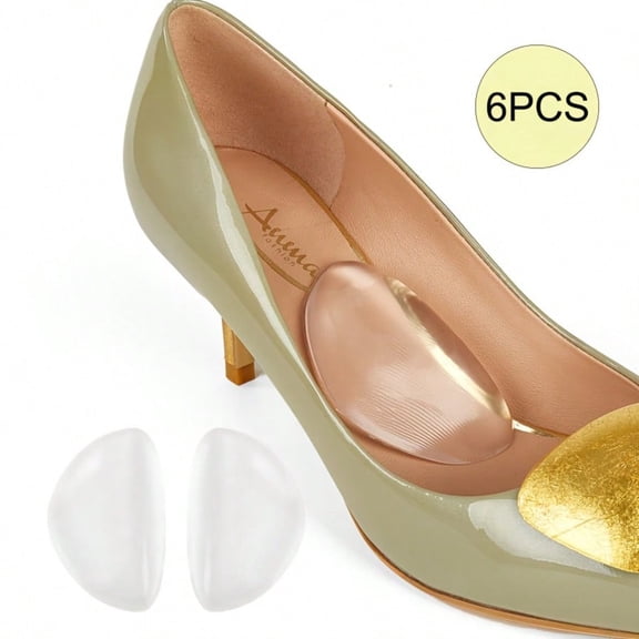 6PCS Gel Arch Support Inserts – Self-Adhesive Clear Arch Pads, Comfort Shoe Inserts for High Heels, Flats & Sneakers for Women & Men