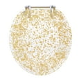 thumbnail image 4 of Ginsey Round Resin Decorative Toilet Seat with Chrome Hinges, Gold Foil, 4 of 11