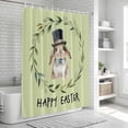 thumbnail image 6 of Happy Easter Shower Curtain, Waterproof Shower Curtains for Bathroom, Grass Green Spring Bunny Eucalyptus Leaves Washable Fabric Bathtub Curtain Set Bath Decor with 12 Hooks 48"x72", 6 of 8