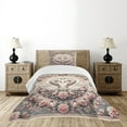 thumbnail image 4 of Ambesonne Vintage Romantic Quilted Bedspread Set 2 Pcs, Doves and Roses, Twin Size, Pale Pink Pale Cadet Blue, 4 of 5