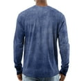 thumbnail image 3 of Inglocry Men's Henley Shirt, Long Sleeve Button Down Tie Dye Soft Cotton Blend Thermal Pullover Top Dark Blue 2XL, 3 of 7