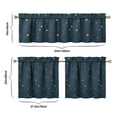 thumbnail image 6 of Kitchen Curtains 24 Inch Short - 3 Panel Set, Rod Pocket Window Curtain, 100% Polyester for Farmhouse, Cafe, Kitchen, Living Room, Bedroom, Galaxy & Space-Themed Design, Easy Wash, 6 of 6
