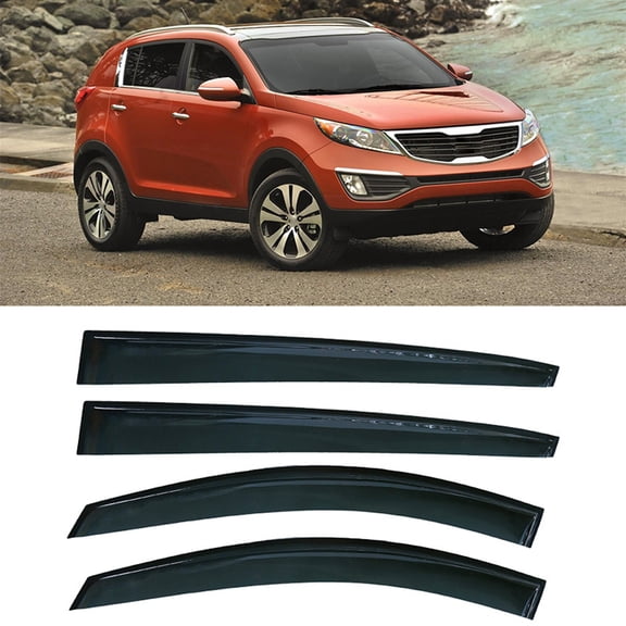 Possbay 4PCS Window Visor Sun Vent Rain Guard Deflector Fit For KIA SPORTAGE 2011-2016