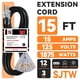 thumbnail image 2 of Cable de extensión EP de 15 pies, calibre 12, resistente, 15 A, 125 V, 1875 W, 2 of 7