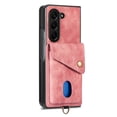 thumbnail image 2 of Nalacover for Samsung Z Fold 5, Slim Case Wallet with Credit Card Holder, Back Flip Premium Leather Magnetic Clasp Kickstand Wirst Hand Strap Shockproof Cover for Samsung Galaxy Z Fold 5, Pink, 2 of 11