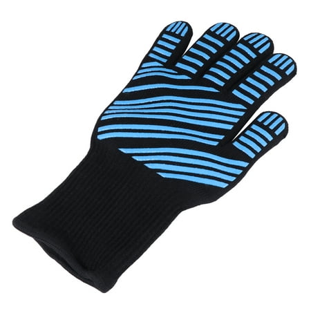 

Heat Resistant Gloves Premium Mitt Gloves Non-slip Cooking Mitts Grilling Potholder for Kitchen Oven BBQ Barbecue (Blue)
