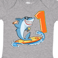 thumbnail image 4 of Inktastic First Birthday Surfing Shark with Hot Dog and Ice Cream Boys or Girls Baby Bodysuit, 4 of 5