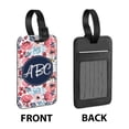 thumbnail image 2 of WIRESTER Customized Personalized Text PU Leather Luggage Tags for Travel Suitcase Baggage - Watercolor Flower Background & Rupture Extrude Line Text Font, 2 of 7
