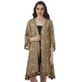 thumbnail image 1 of Moomaya Moss Georgette Printed Shrug Beach Cloth 3/4 Sleeve Cardigans For Women, 1 of 6