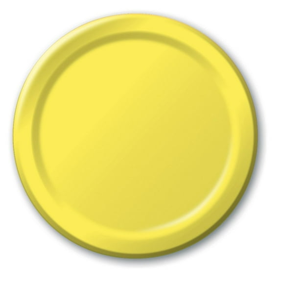 24 Plates 10.25" Paper Dinner Lunch Plates Wax Coated - Yellow