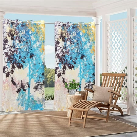 HGmart 3D Printed Outdoor Curtain Panel - 58x120in Gazebo Patio Waterproof Curtain Privacy Drape Grommet Top Blackout Porch Blackout Protected Curtain/Drape,Autumn Tree,1