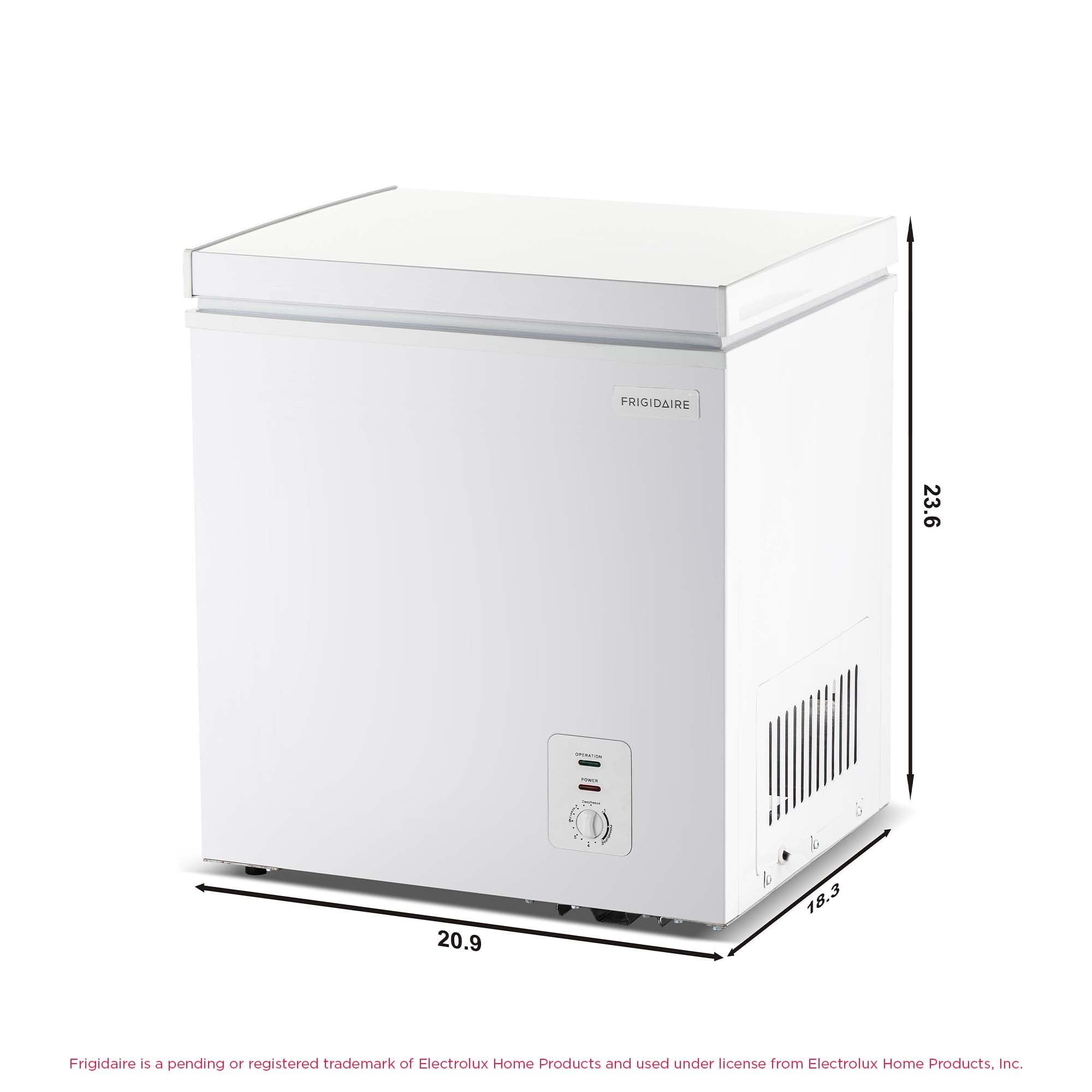 Frigidaire 2.1 Cu. ft. Garage Ready Chest Freezer, Compact Deep Freezer in White