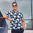 thumbnail image 3 of Kdxio Shark Print Men's Short Sleeve Polo Shirt,Midweight Men's Shirt, 3 of 6