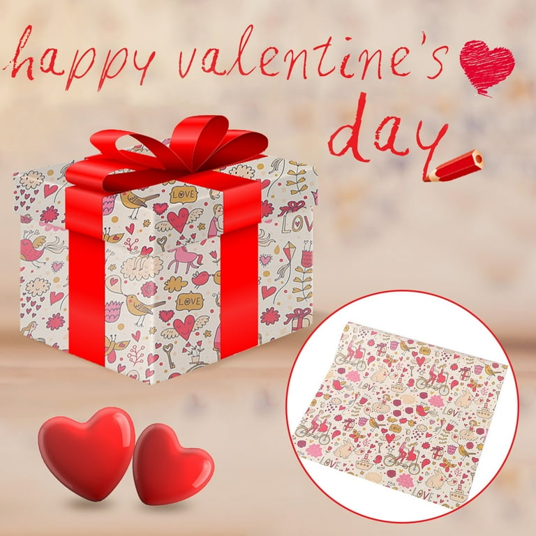 Dtydtpe Valentine'S Day Wrapping Paper Colorful Gift Wrapping Paper Holiday  Party Gift Love Heart Paper F