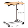 thumbnail image 2 of Costway Bureau Ajustable pour Ordinateur Portable Table de Canapé Lit Support Pivotant avec Roues, 2 of 10