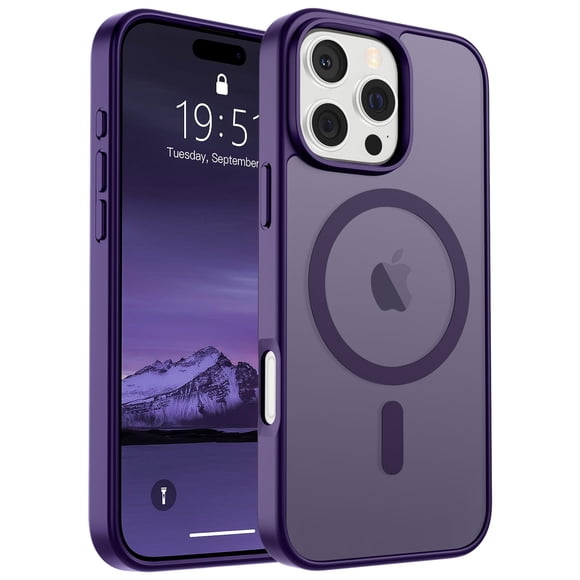 Funda magnética SUPFINE para iPhone 16 Pro, color morado oscuro