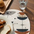 thumbnail image 4 of Round Placemats Mid Century Modern 15 inch Set of 6 Table Mats for Dining Table Abstract Geometric Lines Orange Gray Heat Resistant Non-Slip Kitchen & Home Decorative Place Mat Set, 4 of 8