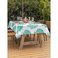 thumbnail image 3 of Outdoor Tablecloth with Umbrella Hole for Patio/Picnic/Party/Camping, Turquoise Shell Coastal Waterproof Table Cloth Rectangle Table Cover Washable, Summer Beach Ocean Conch (60"x 120"), 3 of 9