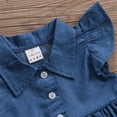 thumbnail image 4 of Bagilaanoe Little Girl Denim Dress Sleeveless A-line Ruffle Dresses 1T 2T 3T 4T 5T 6T 7T 8T Kids Summer Casual Swing Sundress, 4 of 7