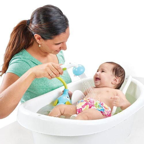 Elephant Baby Bath Toy Shower - Soothing & Gentle Stream, One-Handed Operation, Portable with Circulating Water Pump, From Birth