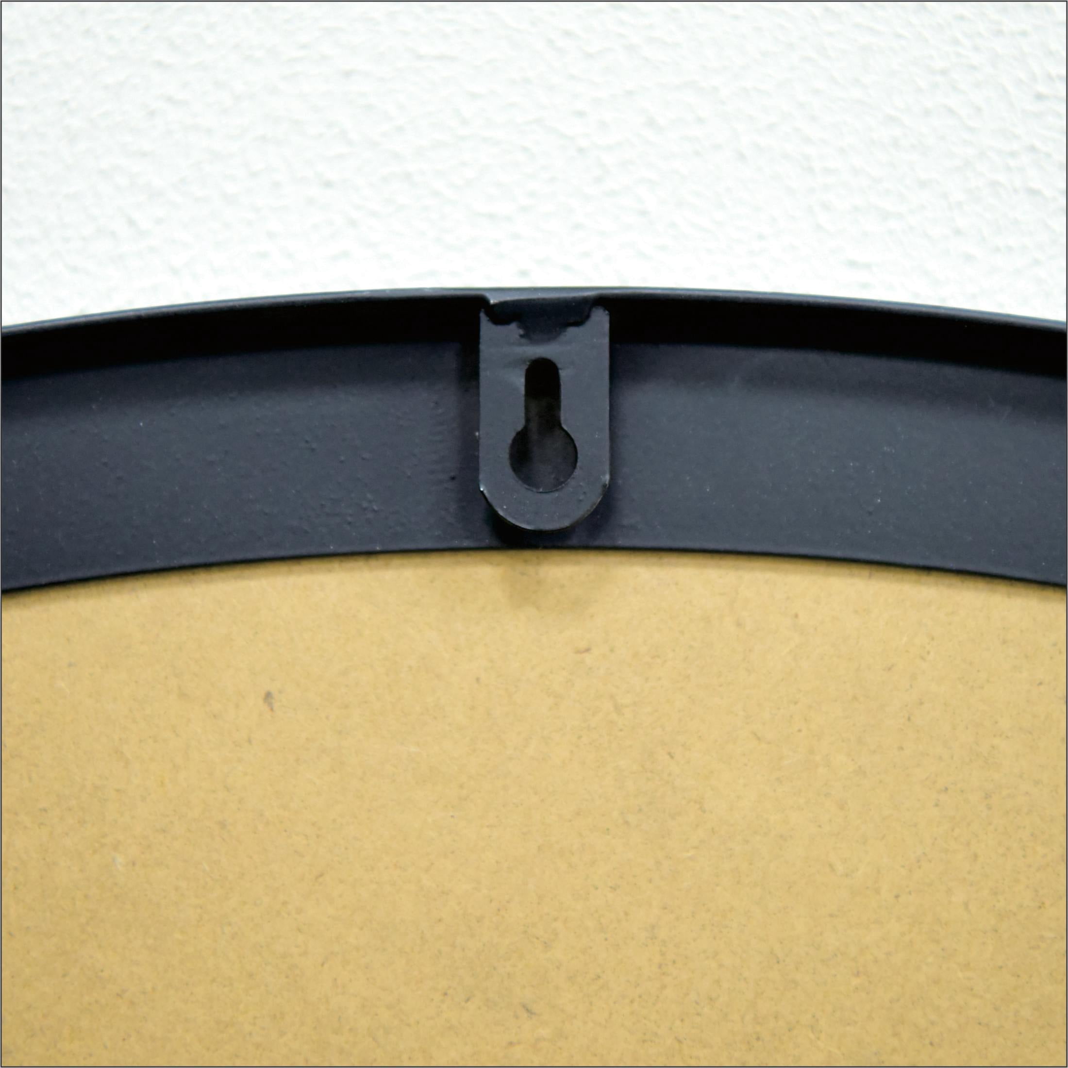 Noble House 36" Round Wall Mirror with Industrial Iron Frame, Large Wall Mirror for Living Room, Bedroom, Black