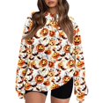 thumbnail image 2 of Halloween Tops for Women Pumpkin Graphic Crew Neck Long Sleeve Fashion Funny Party Pullover Top Multicolor 01 L, 2 of 6