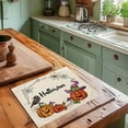 thumbnail image 2 of Halloween Themed Linen Placemat For Dining Table Kitchen And Living Room Decorative Holiday Dinner Mat Heat Downdraft Table Mat round Plate Mat Set Small Dining Set round Dinning Room Table Setting, 2 of 3