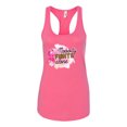 thumbnail image 3 of Nobody Fights Alone Watercolor Sparkles Breast Cancer Awareness Ladies Racerback Tank Top, Hot Pink, X-Large, 3 of 5