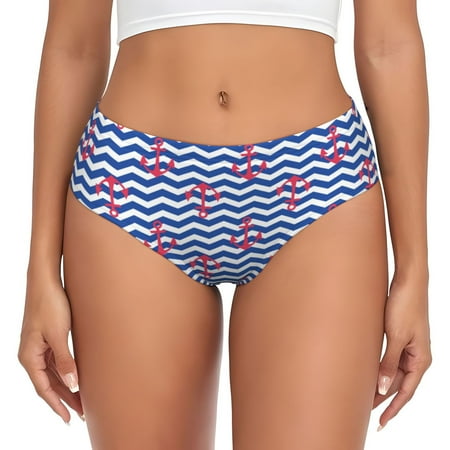 Womens Underwear - Nautical Anchors No Show Seamless Underwear for Women  Soft Stretch Womens Panties  Hipster Ladies Panties Bikini Underwear Briefs
