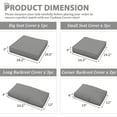 thumbnail image 2 of Snubbull 9 Pcs Outdoor Patio Cushion Covers with 4 Size, Waterproof & Zippered, Light Grey, 2 of 7