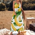 thumbnail image 3 of Banana Drawing Sleeveless Dress Women's Evening Dress Womans Clothing, 3 of 9