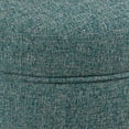 thumbnail image 4 of HomePop Pouf de Rangement Rond en Tweed, Tweed Sarcelle, 4 of 5